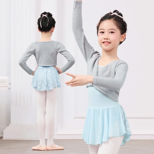 Imagen 2 del producto Suéter de Ballet para Niñas, Top Corto, Suéter de Danza de Manga Larga, Bolero, Top de Ballet, Suéter de Danza para Adolescentes