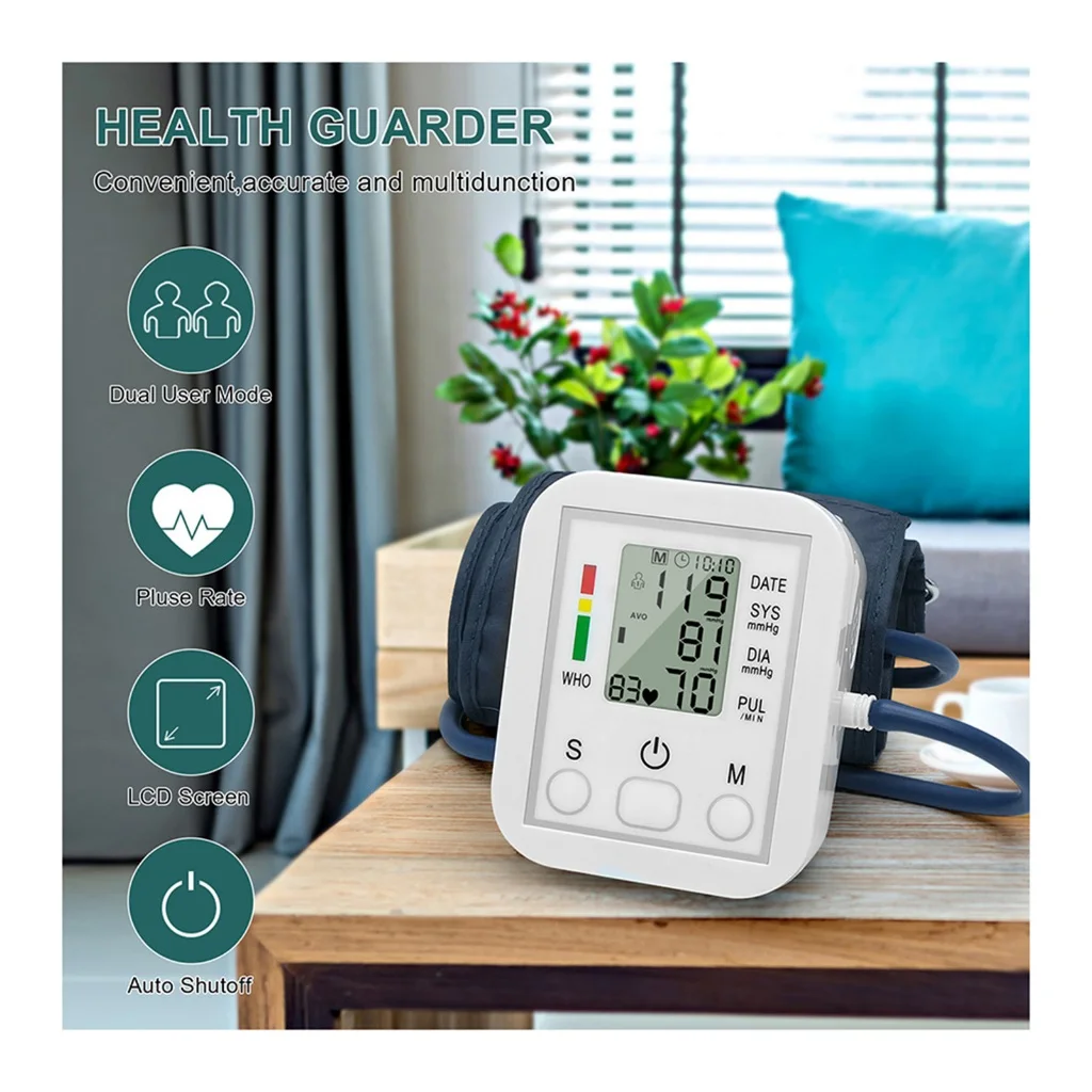 Tonómetro automático para brazo, Monitor de presión arterial, Sensor de presión, tensiómetro Digital, pantalla LED