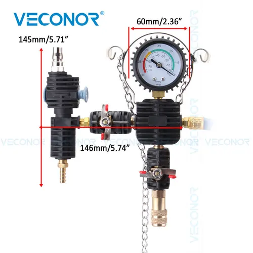 Imagen 2 del producto Medidor de presión de tanque de agua para coche, Detector de fugas, refrigerante de agua, anticongelante, herramienta de llenado de repuesto al vacío