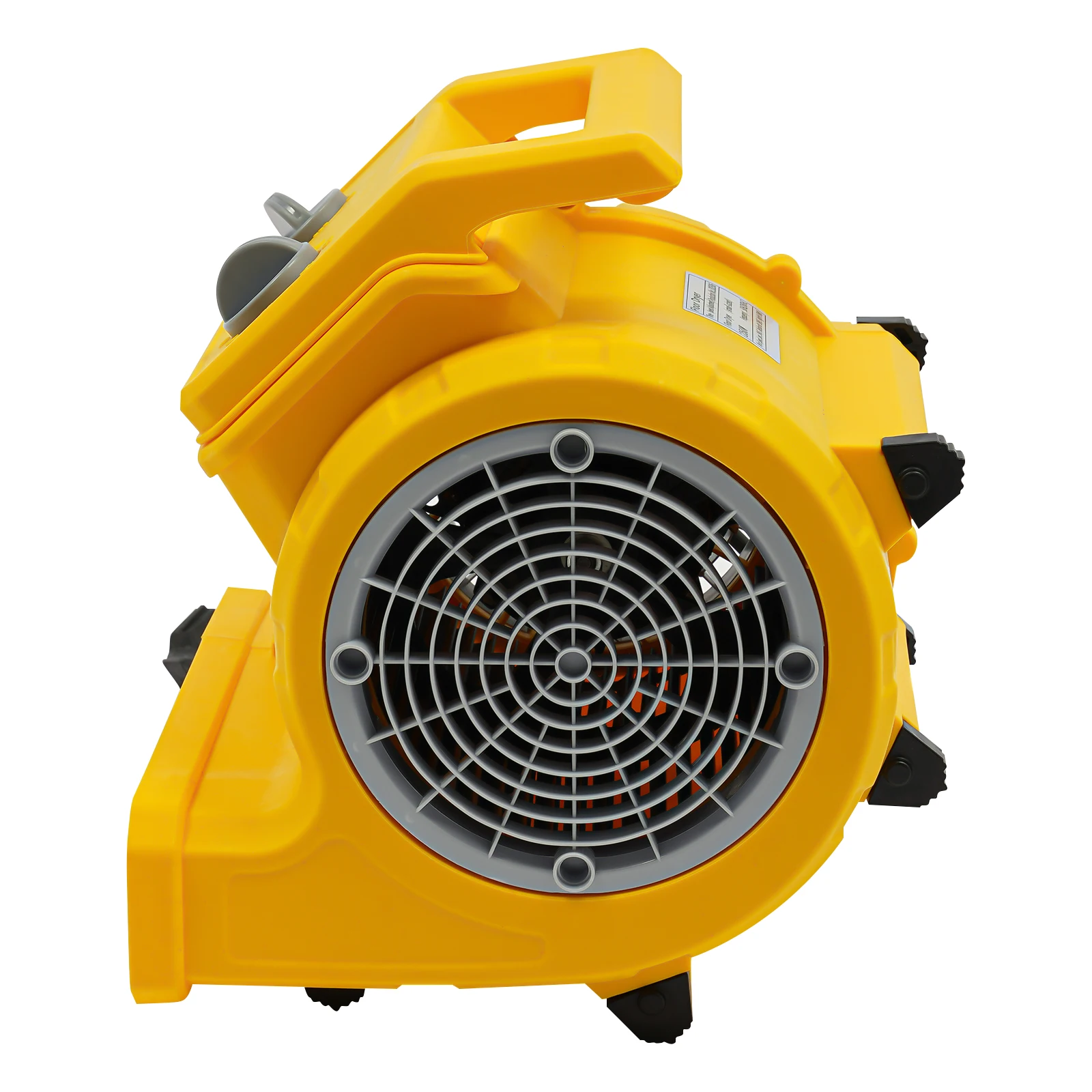 مروحة منفاخ أرضية محمولة، مروحة تجفيف أرضية مع وضع 3 سرعات، وظيفة توقيت، لتجفيف نافذة أثاث أرضية السجاد، أصفر