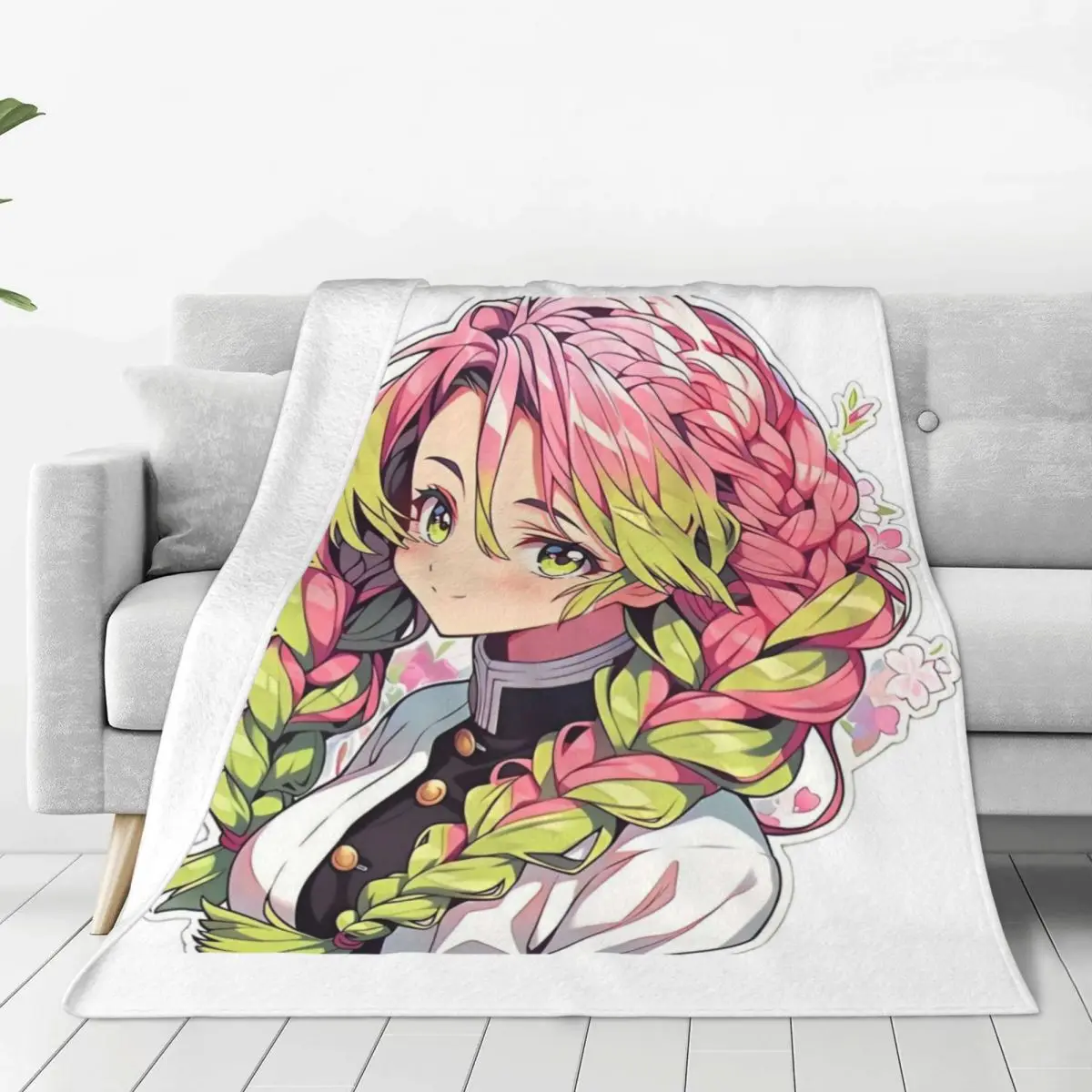 Kawaii Kamado Nezuko Blanket Quality Warm Soft Demon Slayer Comic Cartoon Throw Blanket Winter Travel Office Outdoor Bedspread