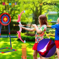 Light Up Archery Toy Kids Bow and Arrow Set Outdoor Toys with Standing Target Birthday Gifts Indoor Games Kids Toys Boys Girls