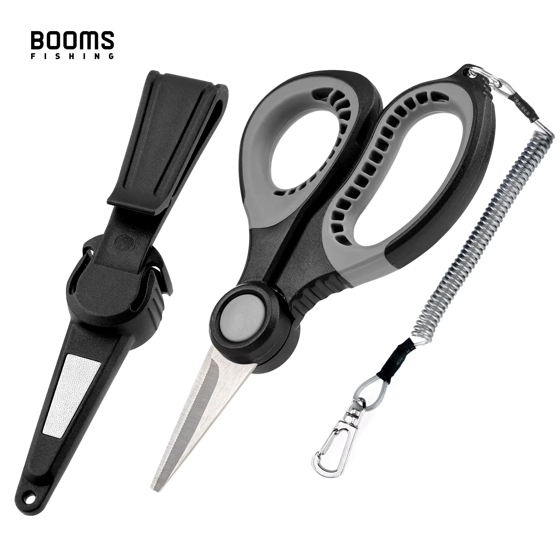 Booms Fishing S06 Nożyce do żyłki w oplocie Antypoślizgowy uchwyt ze stali nierdzewnej z osłoną Ostry przecinak do drutu Szczypce do wędkarstwa morskiego Narzędzia