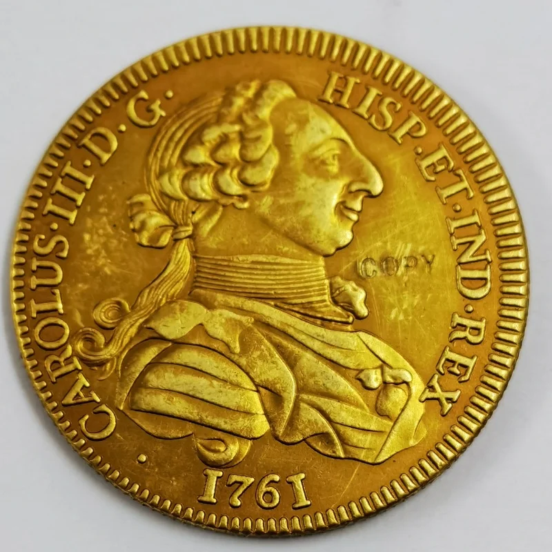 

1761 Spain 4 Escudos - Carlos III Madrid Golden Copy Coin
