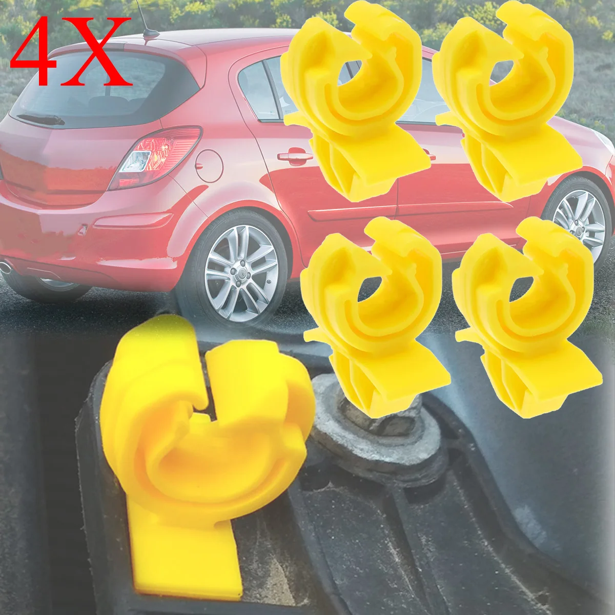 

4X Bonnet Cable Lock Stay Clips For Vauxhall Corsa Fixing Holder Stopper Rivet Fastener Hood Strut Prop Rod Retainer Replacement