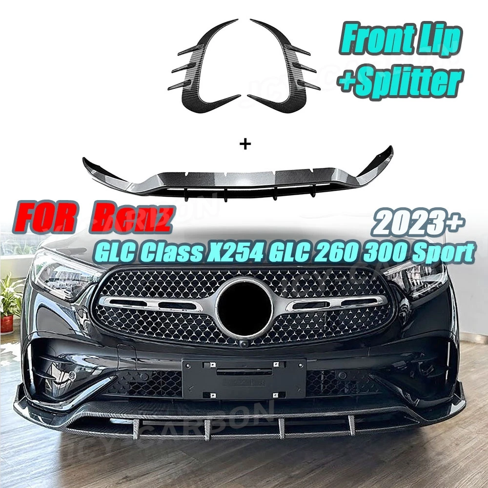 

For Mercedes Benz GLC Class Car Front Lip Rear Side Air Vent Bumper Splitter Trims For X254 GLC 260 300 Sport 2023+