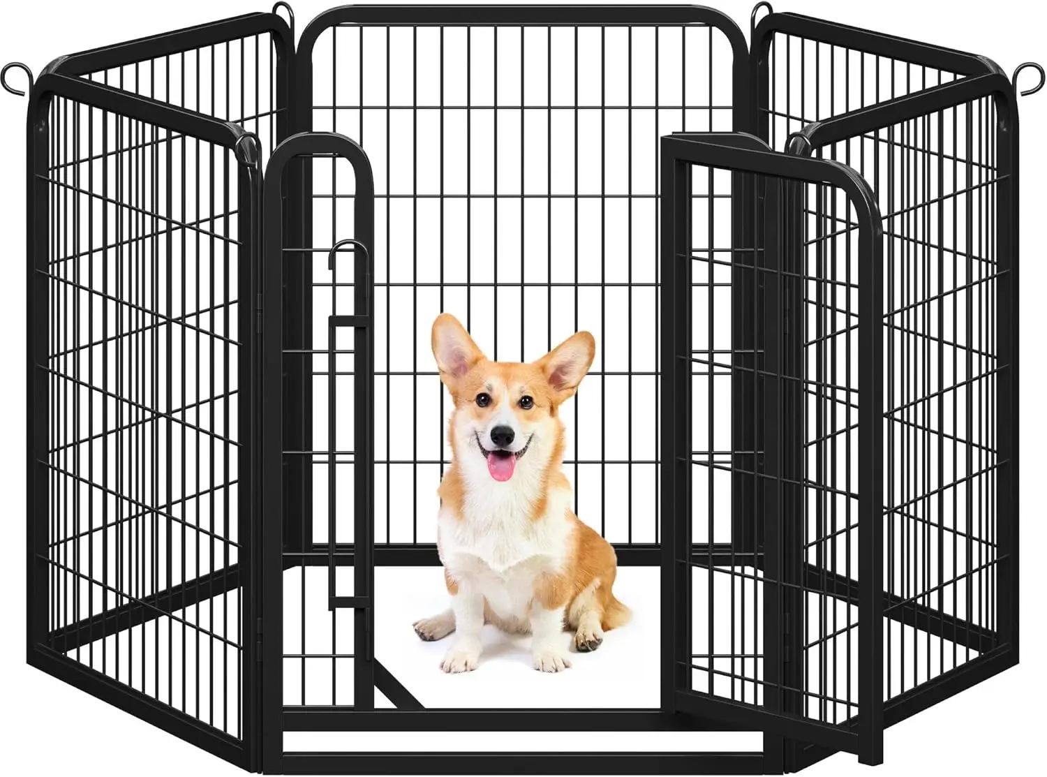 

32 Inch 6-Panel Heavy Duty Metal Pet Playpen for Indoor Outdoor Use, RV Camping, Yard, Garden