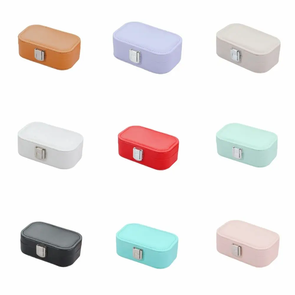 Macaron Color Jewelry Storage Box Dustproof Mini Size Jewelry Storage Case Snap Button Jewelry Display Plate
