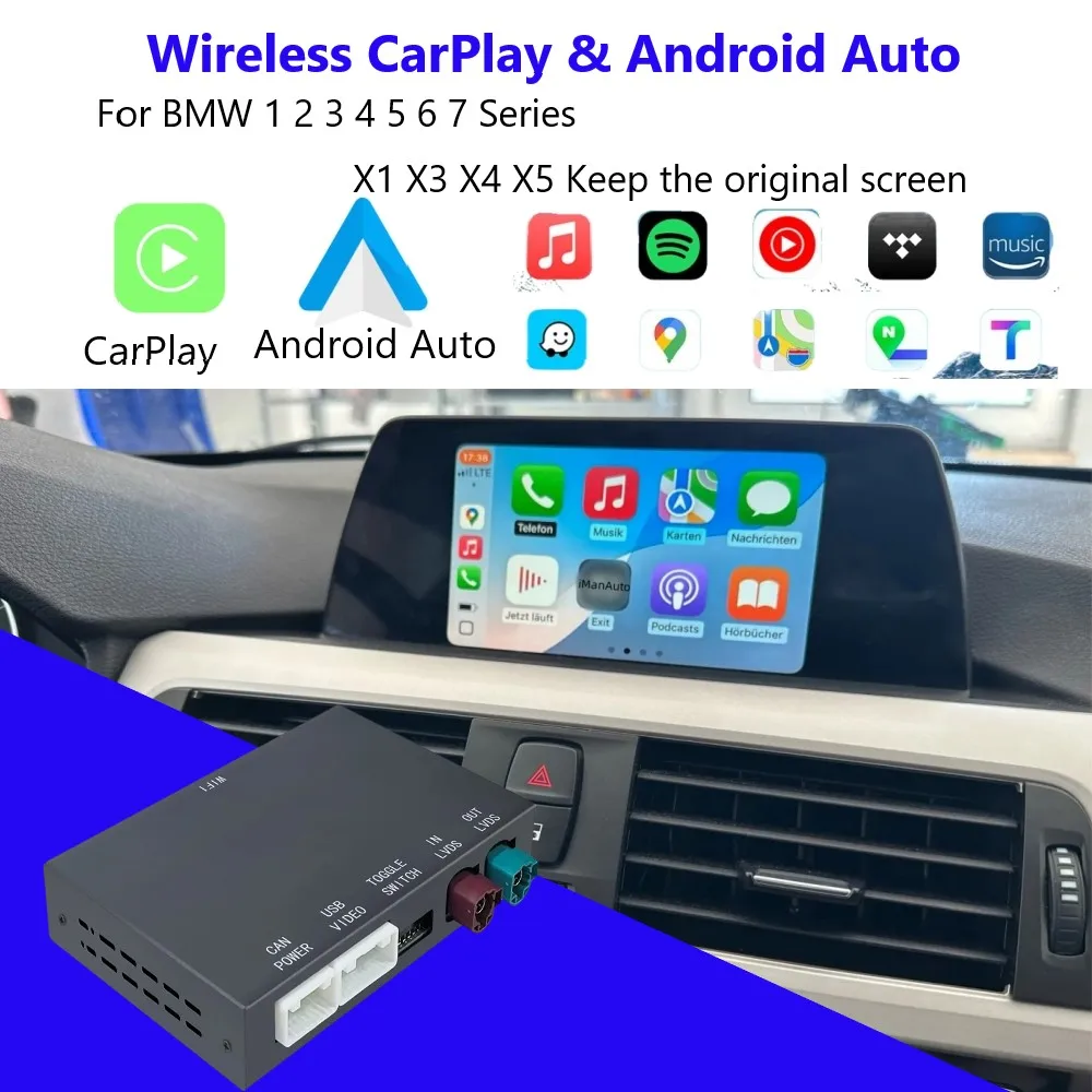 Wireless Apple CarPlay&Android Auto for BMW 1 2 3 4 5 6 F30 NBT 2013-2016 AirPlay Mirror-Link WiFi GPS Car Play Retrofit Module