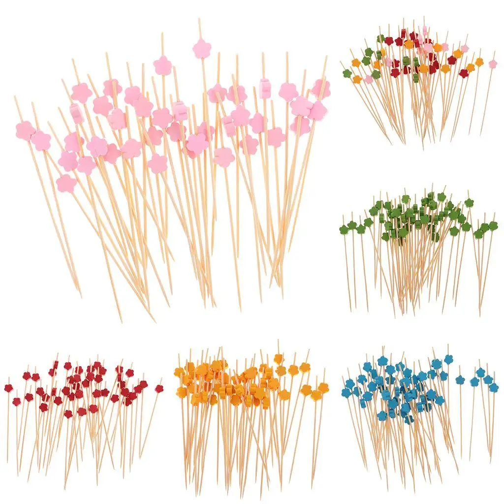 100x الخيزران كوكتيل العصي النمام المسواك ساندويتش الفاكهة كب كيك يختار 12 سنتيمتر #1