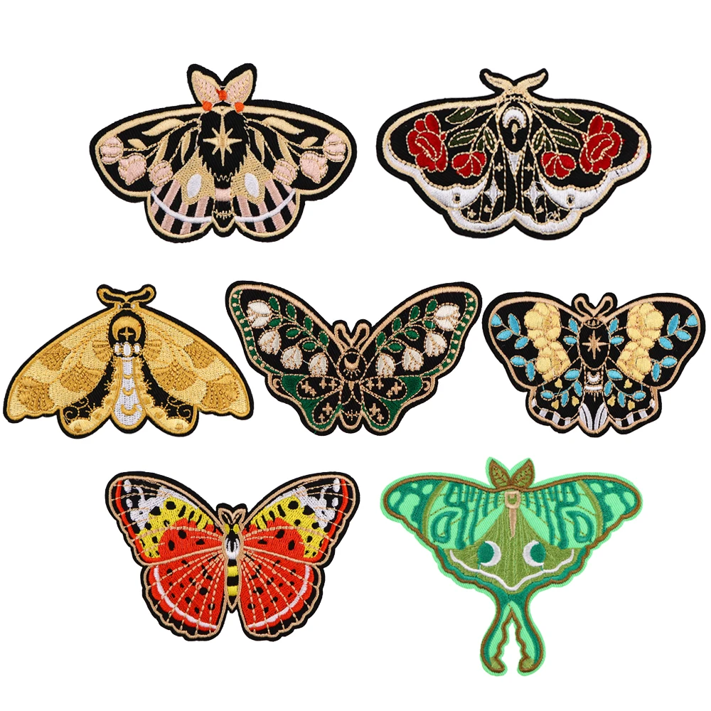 Butterfly Pattern Patches For Clothes Women Girls DIY Embroidery Applique Fusible Patch DIY Ironing Stickers Badge Accessories