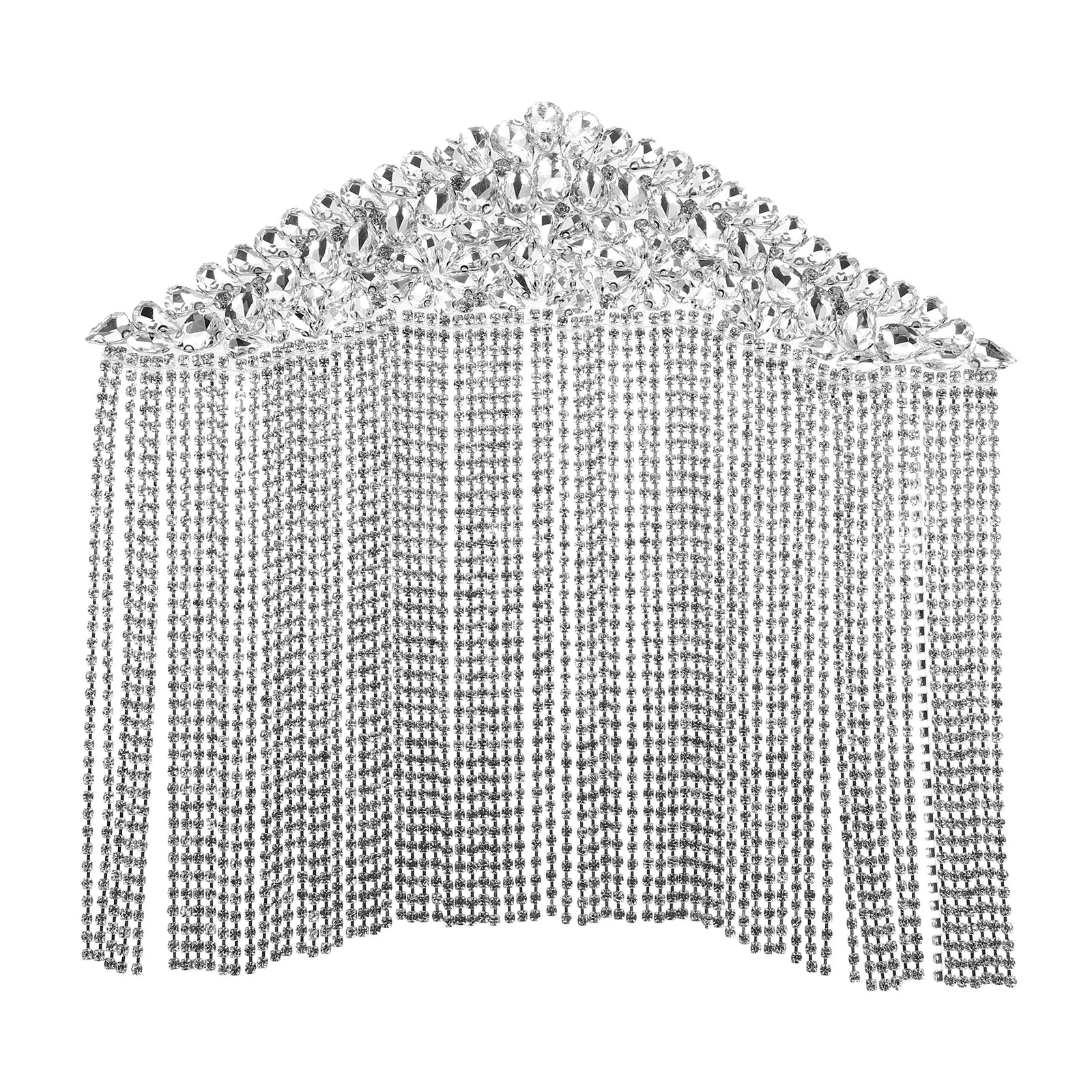 Rhinestone Fringe Shoulder Epaulettes Detachable Tassel Chain Jewelry Punk Costume Beaded Crystal Shoulder Patches Vintage