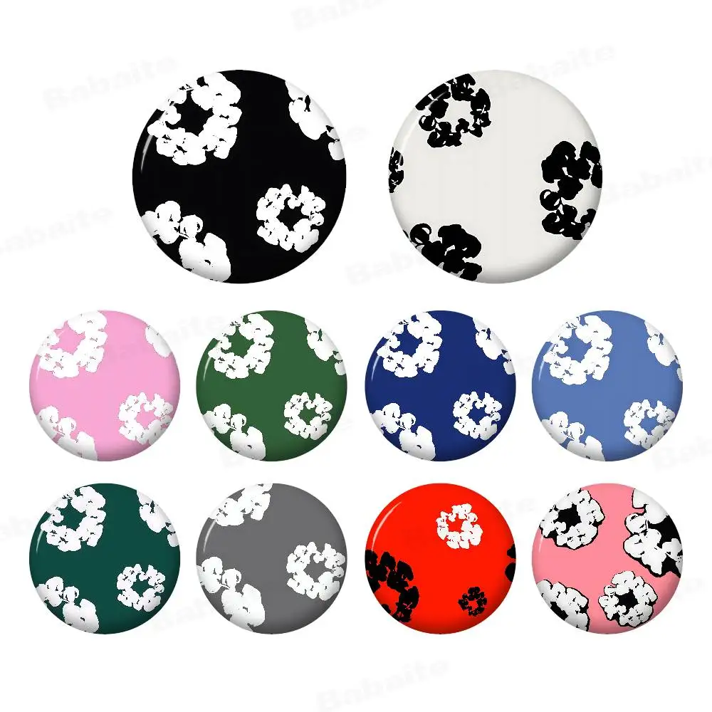 Brand D-Denim T-Tears Round Button Pins Slogan Creative Brooches Backpack Clothes Decoration Fashion Cartoon Jewelry Gifts