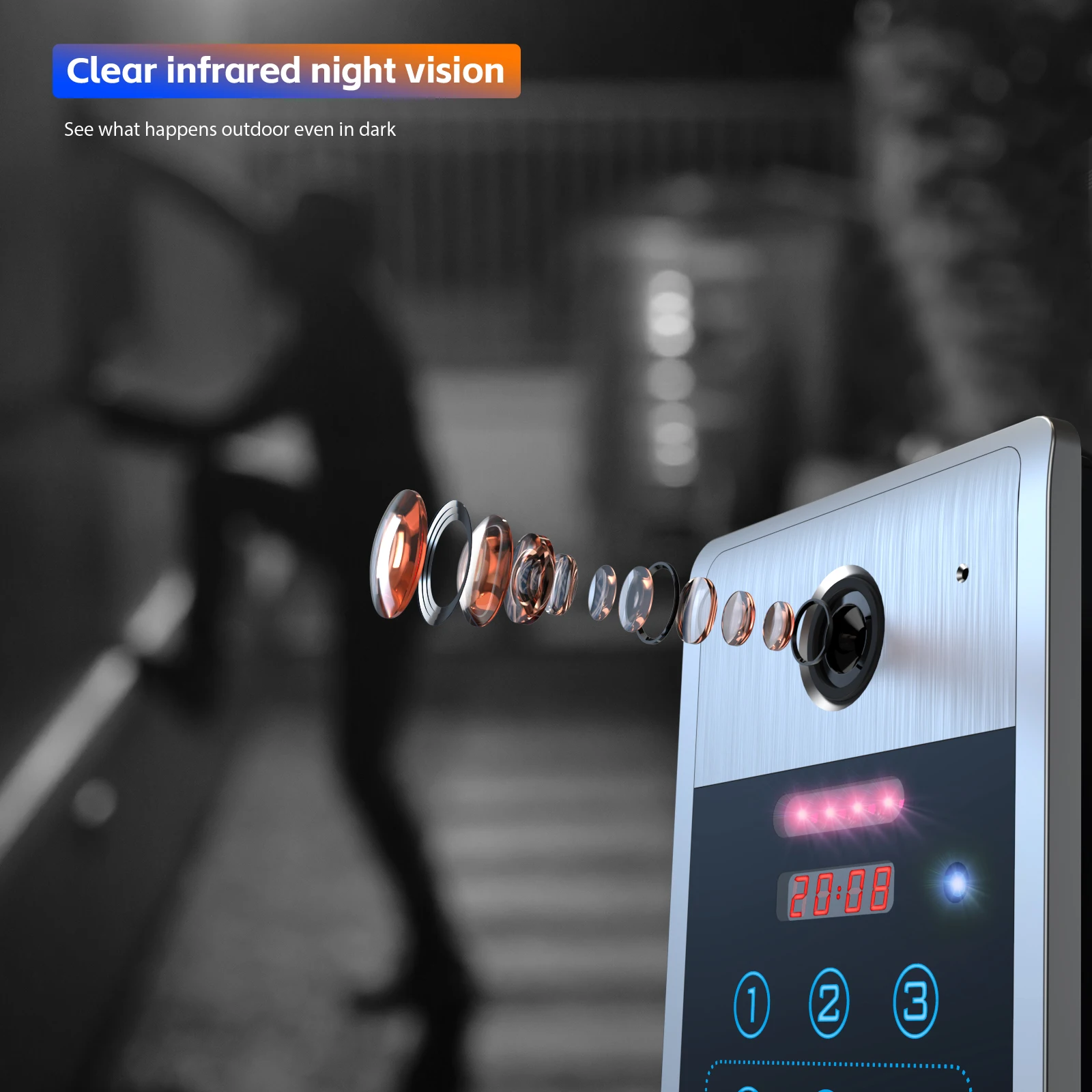 TMEZON-WiFi Video Doorphone com 10 Touch Screen, campainha com fio, APP, Card Swipe, Monitor, Tuya