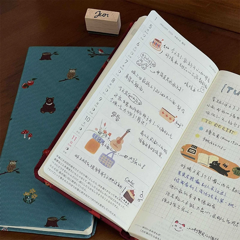 2026 جديد الحيوان موضوع A6 مخطط لطيف الحياة البرية تصميم مع جدول الدراسة وتتبع العادة للطلاب هدية تذكارية عيد الميلاد