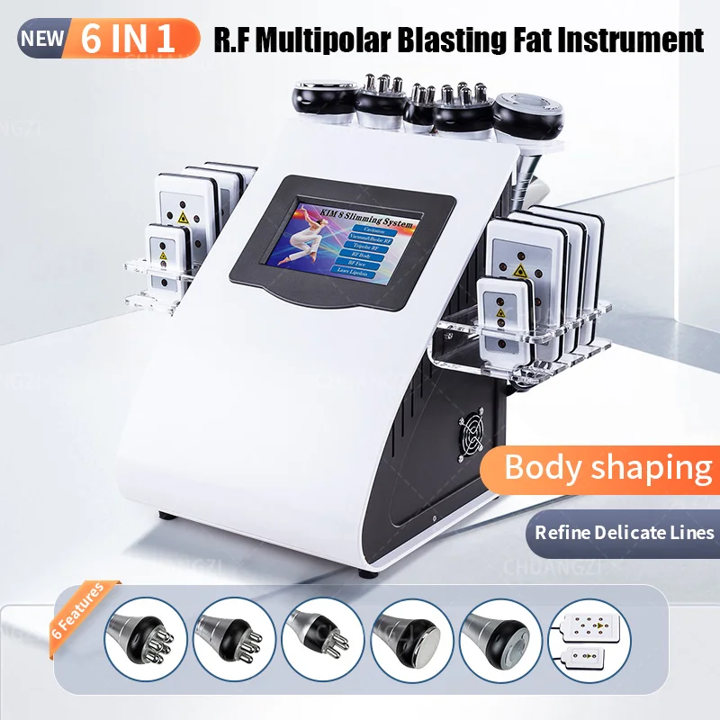 

Fat bursting instrument 6 in 140K weight loss instrument multi-stage RF radio frequency instrument ultrasonic beauty instrument