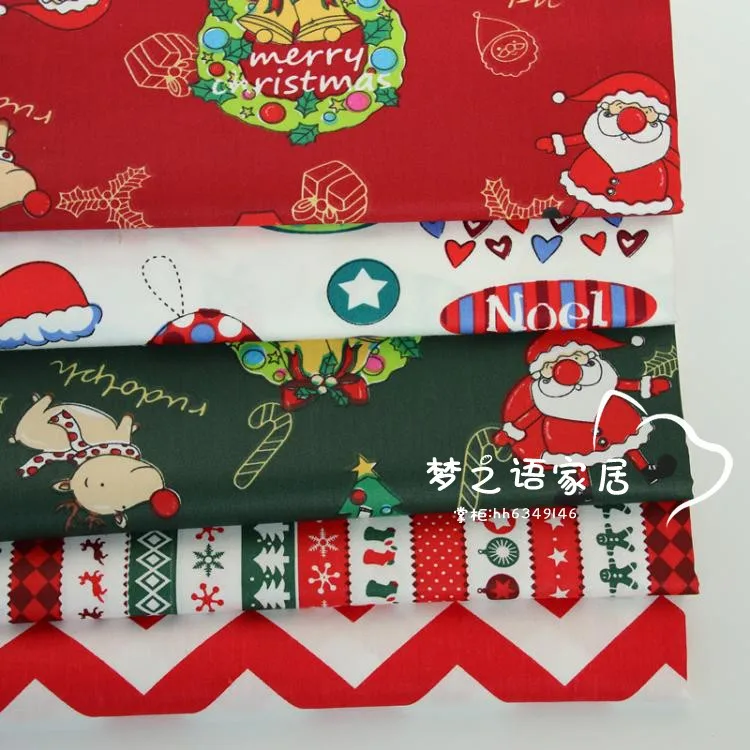 Sewing Patchwork Quilting and Fashion Dress Making Fabrics Twill Fabric for DIY Bedding Cloth Printed Christmas Cotton Baby Warp