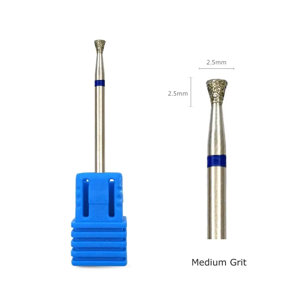 HYTOOS Inverted Cone Nail Drill Bits Fine Diamond Cuticle Clean Burr Russian Mills Electric Manicure Drills Nails Accessories