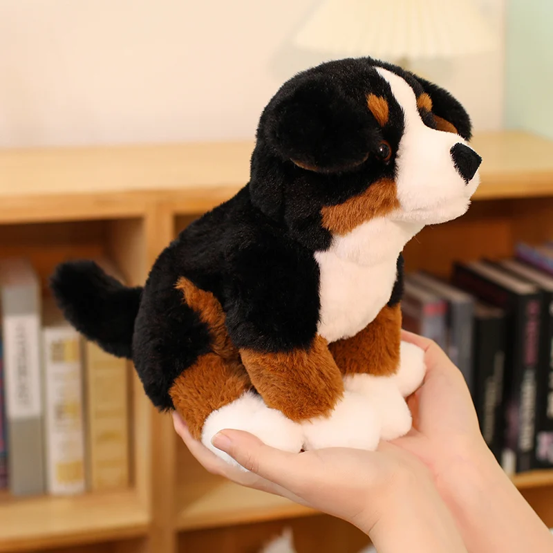 Hohe Qualität Nette Simulation Welpen Plüsch Spielzeug Nette Echte Leben Dobermann Berner Sennenhund Kuscheltiere Haustier Puppe Kind Geschenk