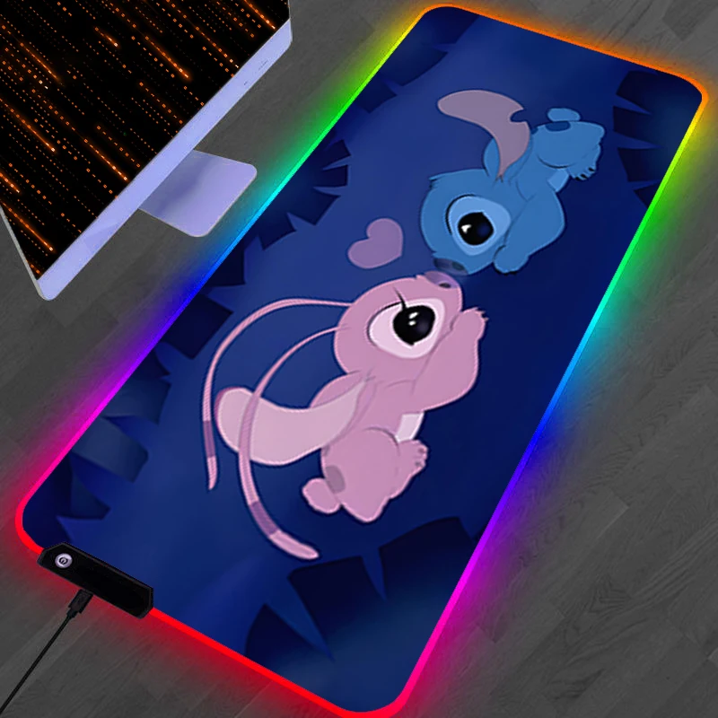 

RGB LED Mouse Pad Computer Gamer S-stitch PC Accessories HD Mousepad Rubber Extended Pad Non Slip Desk Mat Laptop Keyboard Pad