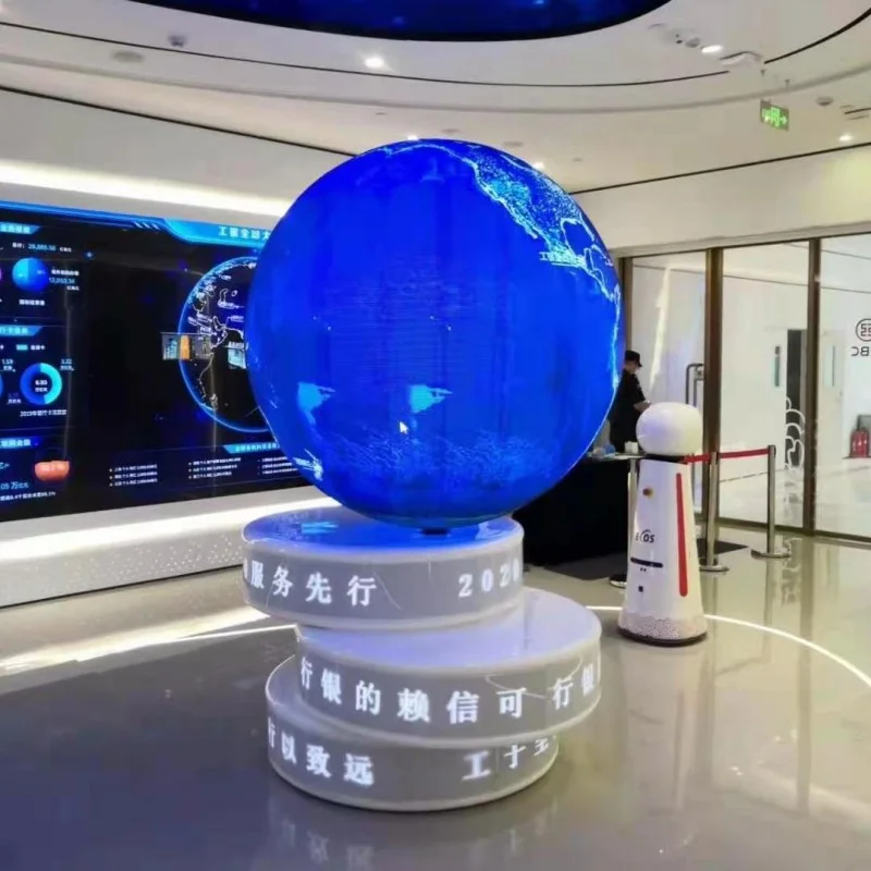 Indoor P2.5 round Spherical LED Display Screen RGB Flexible Video Wall 1-1.2m Diameter for Events And Entertainment