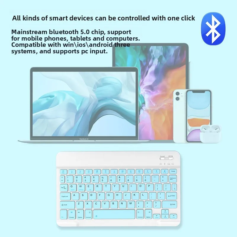 

Умная Bluetooth-клавиатура для планшета, подходящая для ноутбуков, мобильного телефона iPad, многофункциональное 10-дюймовое беспроводное офисное оборудование