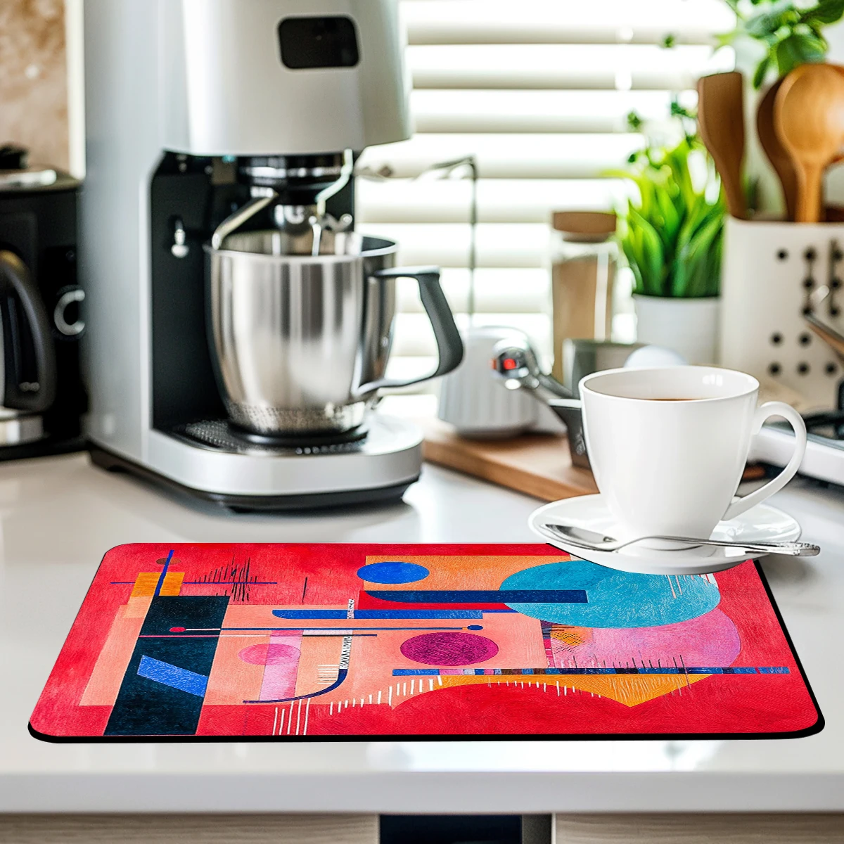 

Kitchen Absorbent Drying Mat Geometric Line Circle Kitchen Table Decoration & Accessories Color Pattern Tables Mats