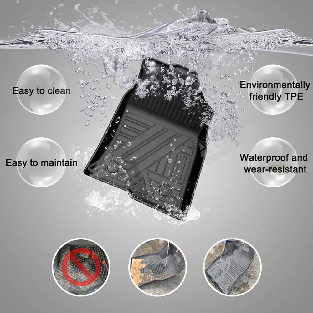 Car mats For Ford Raptor F150 Fully enclosed TPE car 3D waterproof specially designed for vehicles Auto Accessories