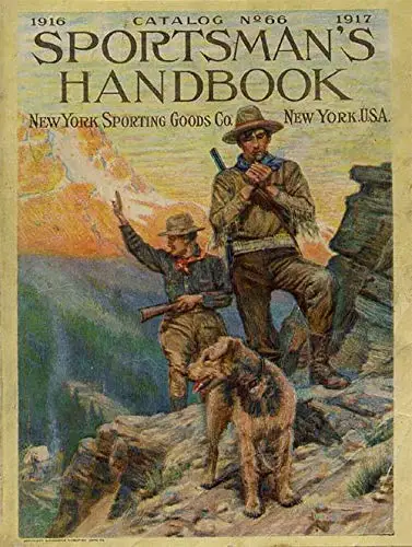 1916-1917 Sportsmans Handbook Cover Decor Signs   Metal Tin Sign