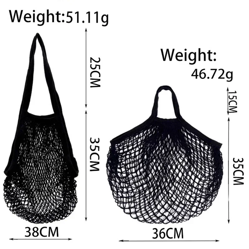 Portable Reusable Grocery Bags Fruit and Vegetable Bags Can Be Washed Cotton Mesh Rope Organic  Tote  Short Tote Net Tote Bag