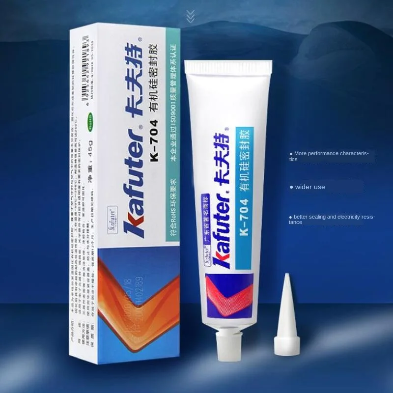 Kaft k704 sigillante resistente alle alte temperature bianco in gomma siliconica componente elettronico fisso isolamento impermeabile 45g