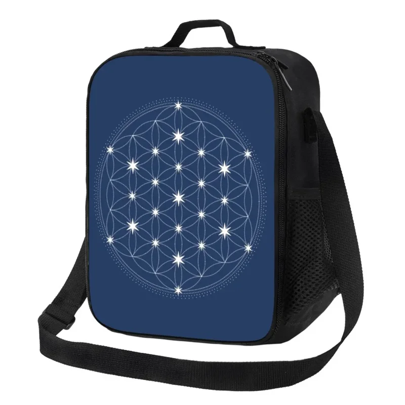 

Flower Of Life Star Insulated Lunch Bag for Women Mandala Thermal Cooler Lunch Box Office Picnic Travel