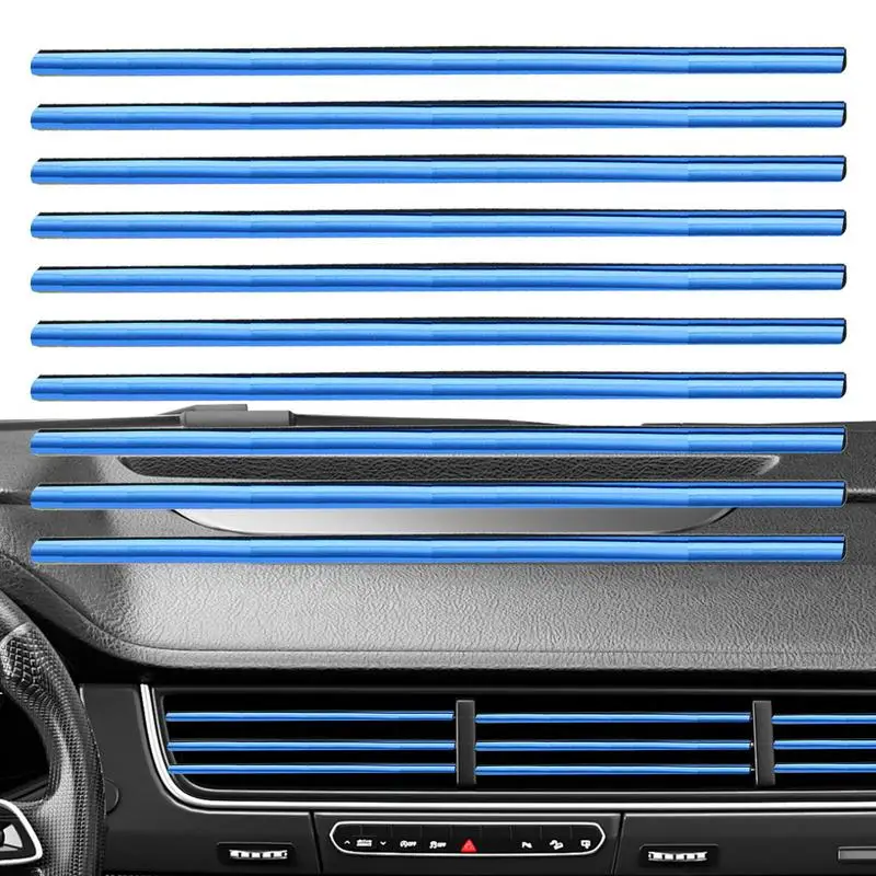 

Car Auto Air Conditioner Vent Outlet Trim Strip 10X Air Conditioning Outlet Bright Strips PVC Air Vent Outlet Trim Car Air