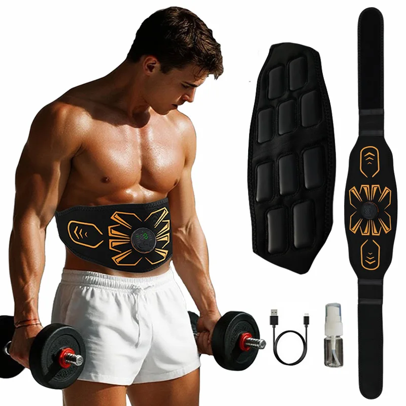 

Abs Toning Belt EMS Muscle Toner Smart Abdominal Trainer USB Recharge Body Slimming Massager Weight Loss Fitness Workout Unisex
