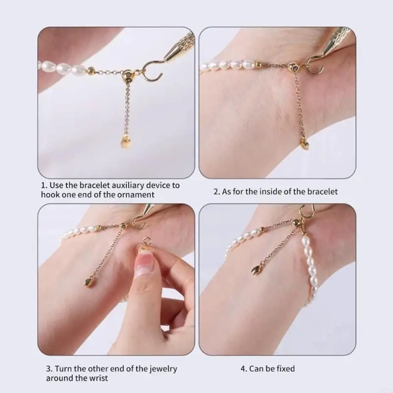 Natural Bracelet Fastening Tool Sturdy Bracelet Putting On Helper Metal Clasp Assistance Tool Bracelet Fastener
