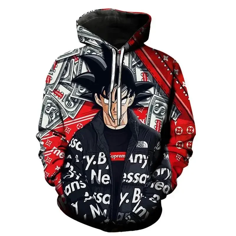 

Dragon Ball Cartoon Men's Fashion Hoodie Comic Goku 3D Printed Hoody Casual Cool Children's Clothes