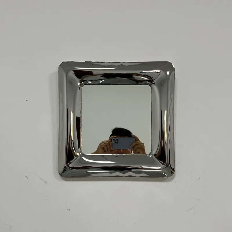 مرآة مكعب السكر الإبداعية المصنوعة من الفولاذ المقاوم للصدأ لغرفة المعيشة في الفندق، مرآة مثبتة على الحائط، مرآة كاملة الطول من الأرض إلى السقف لكامل الجسم