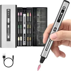 ARROWMAX SGS Penna per incisione ultra Kit di utensili rotanti a batteria Mini smerigliatrice elettrica con 42 bit per artigianato in metallo, legno, vetro, intaglio