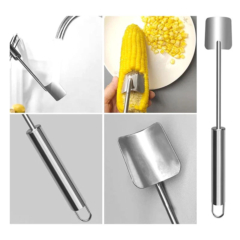 Corn On The Cob Remover Stainless Steel Planer Ergonomic Handle Peeler Peel, Separate & Enjoy Fresh Corn With Minimal Effort-B2