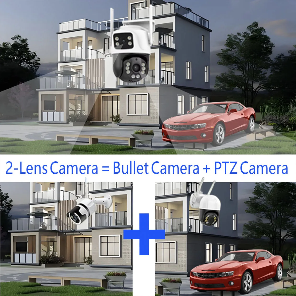 Câmera de vigilância impermeável ao ar livre, proteção de segurança CCTV sem fio, câmeras IP, Smart WiFi, 4K, 8MP, HD, PTZ 360, externo