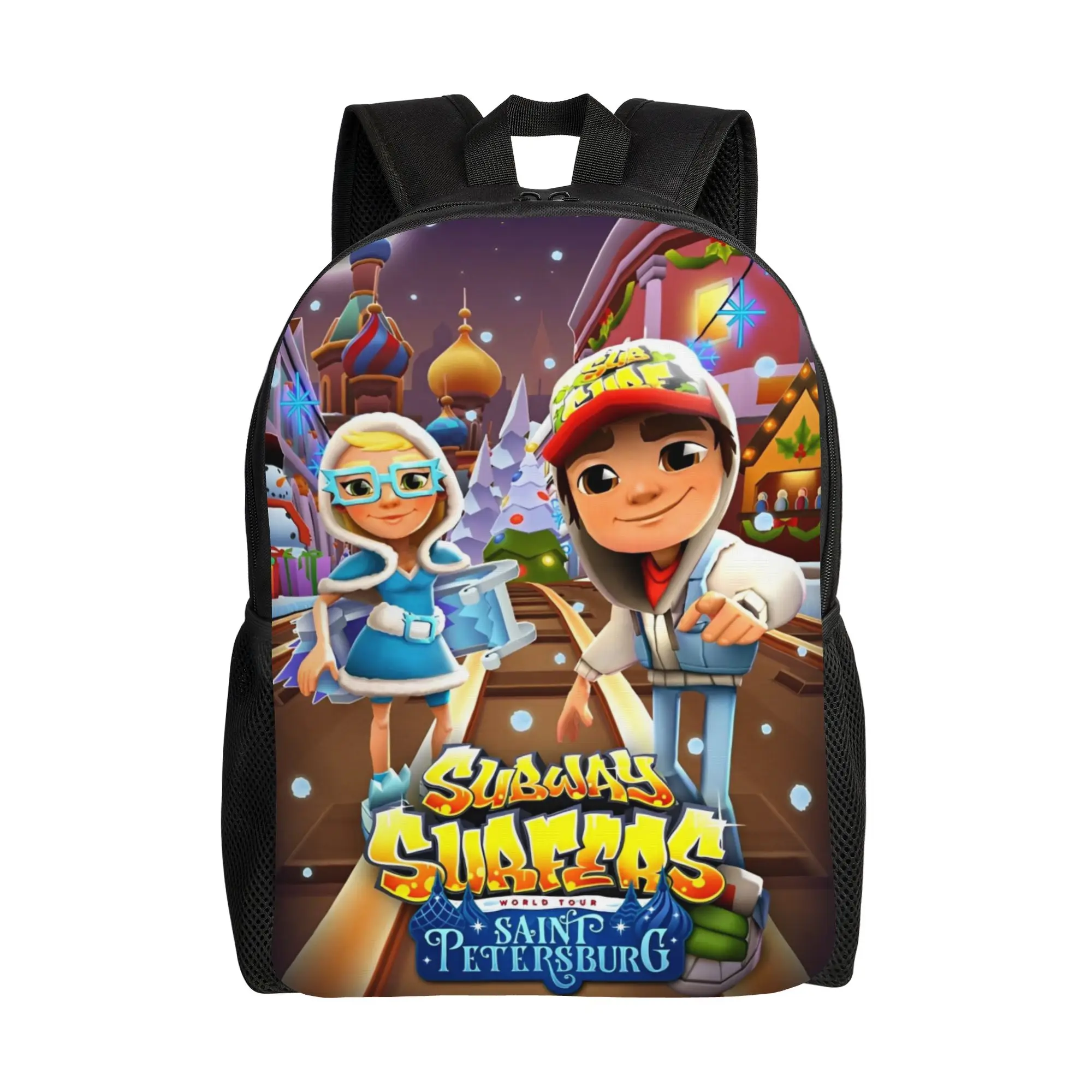 

Модный рюкзак Subway Surfers Saint Petersburg с карманом, для работы и учебы, для ноутбука, из холщовой ткани