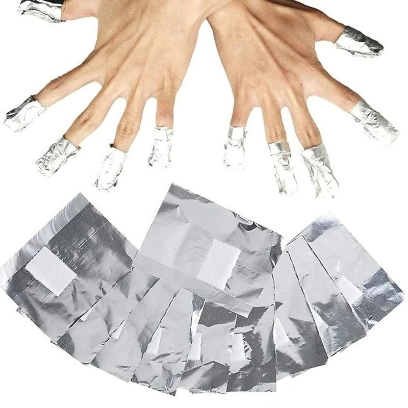 Feuille d'aluminium Nail Art tremper le vernis à ongles élimination enveloppes 50 pièces/100 pièces ongles serviette Gel vernis ongles dégraissant dissolvant manucure
