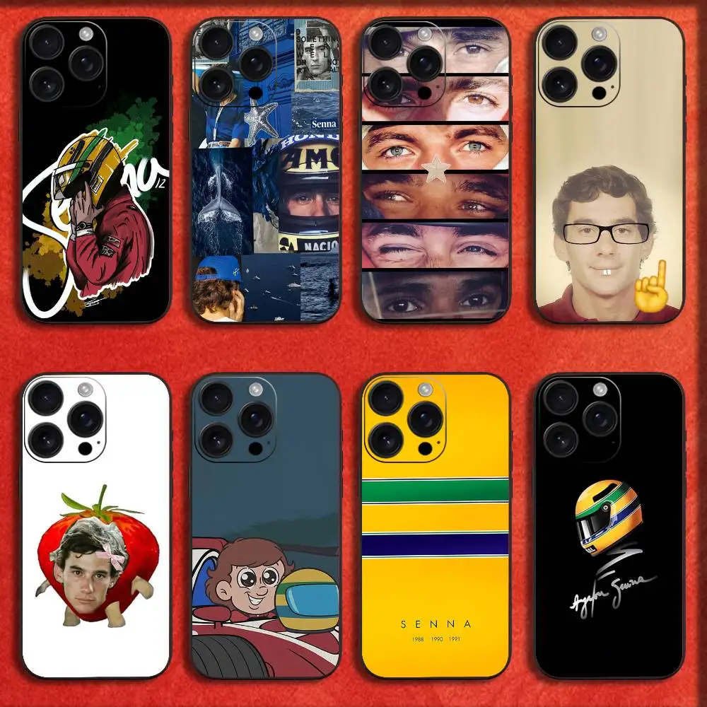 

Funny A-Ayrton S-Senna Phone Case For iPhone 16,15,14,13,12,11,Pro,XS,Max,XR,Plus,E,Mini Black Shockproof Cover