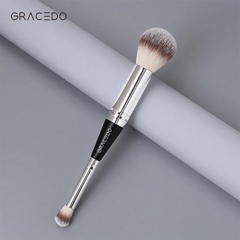 Pennello per trucco a doppia testa, Pennello per ombretto a setole morbide, Pennello per fondotinta, Pennello per correttore multifunzionale, Fard due in uno