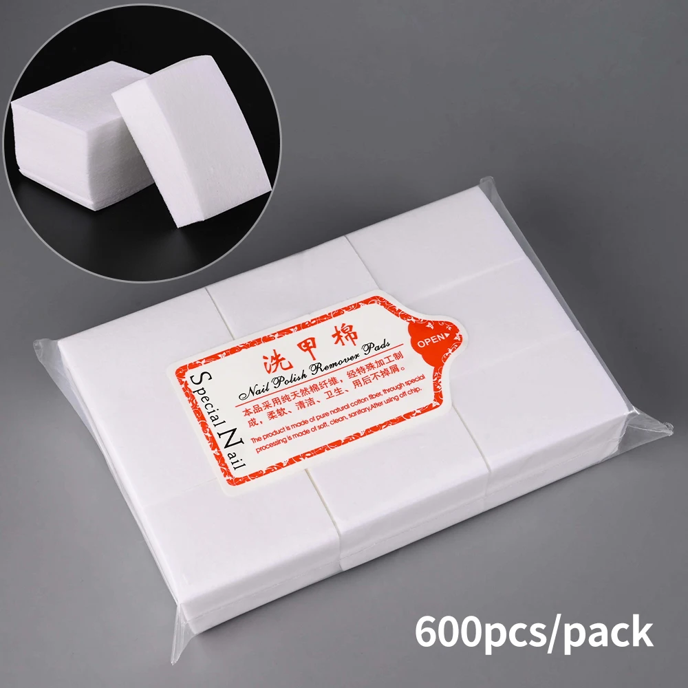 1000/500/100 stücke Nagel Wischen 100% Baumwolle Pads Fusselfrei Gel Nagellack Entferner Baumwolle Pads Maniküre Tücher Nail art Reinigung Werkzeuge