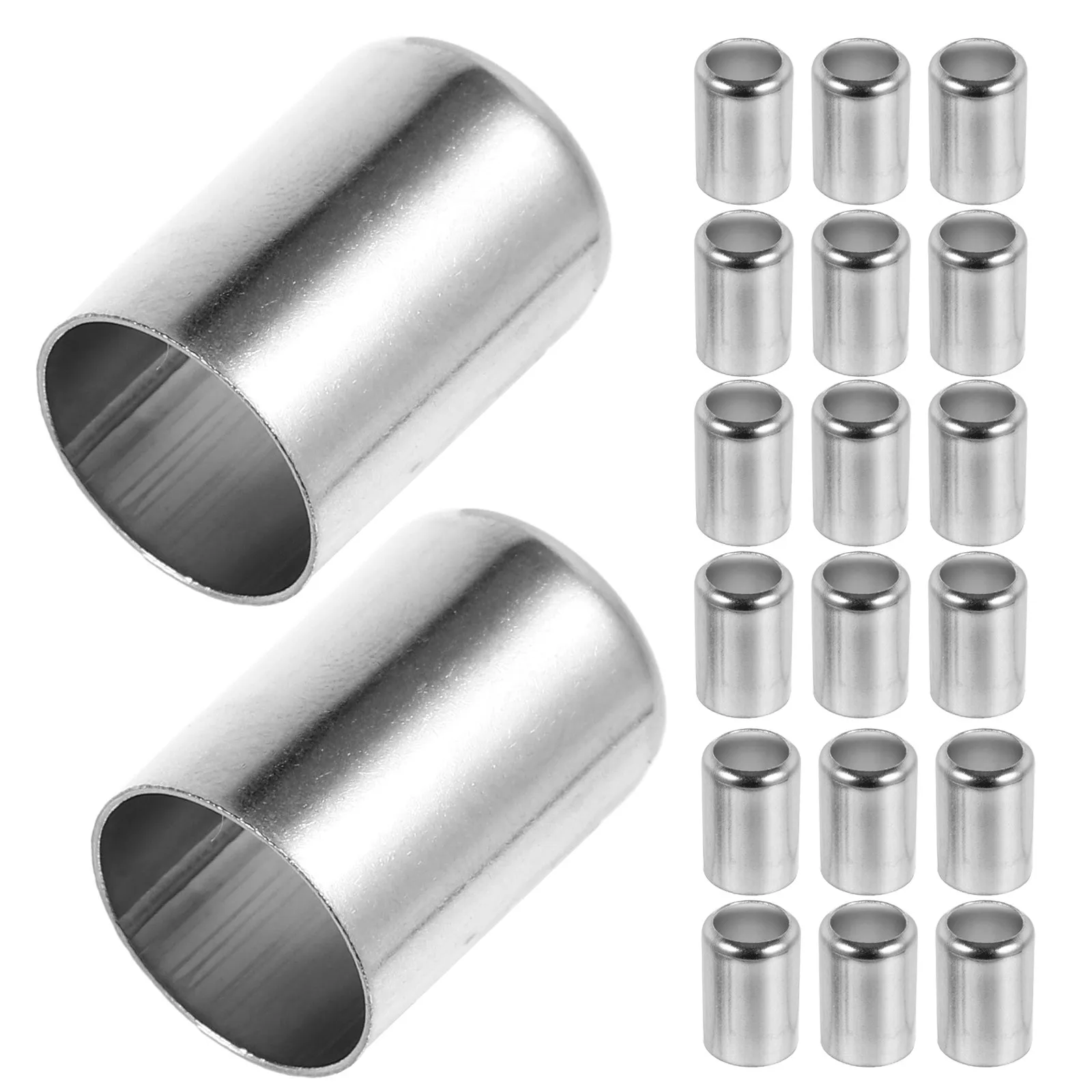 100Pcs Hydraulic Hose Compression Ferrules Stainless Steel High Pressure Hose Crimping Sleeves Tube Inserts Leak-Proof Fittings