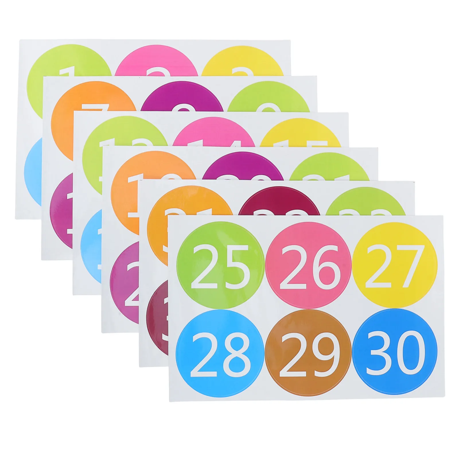 6Pcs Waterproof PVC Number Spot Stickers Self Adhesive Classroom Floor Decals Consecutive Numbers for Preschool Kindergarten 9Cm