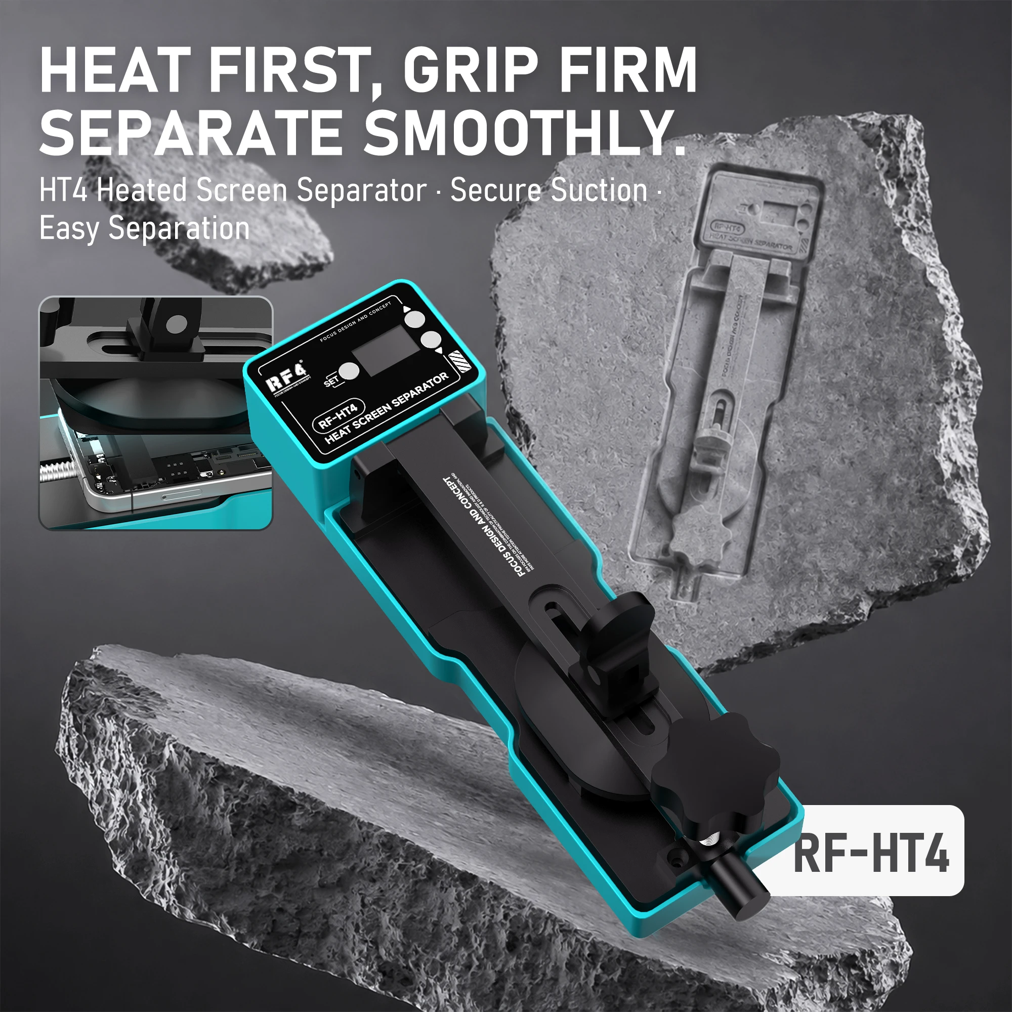 RF4 Universal Heated LCD Screen Separation Fixture (0–120°C) – Suitable for Mobile Phone Repair and Rapid Disassembly