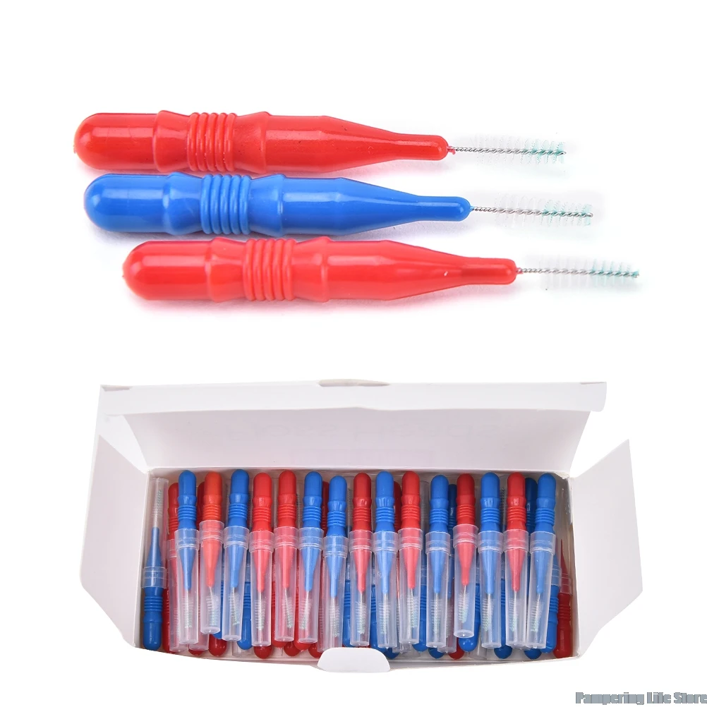 50 Pcs/lot Interdental Brush Plastic Hygiene Dental Soft Floss Sticks Toothpick Teeth Cleaning Tooth Flossing Head Health Care