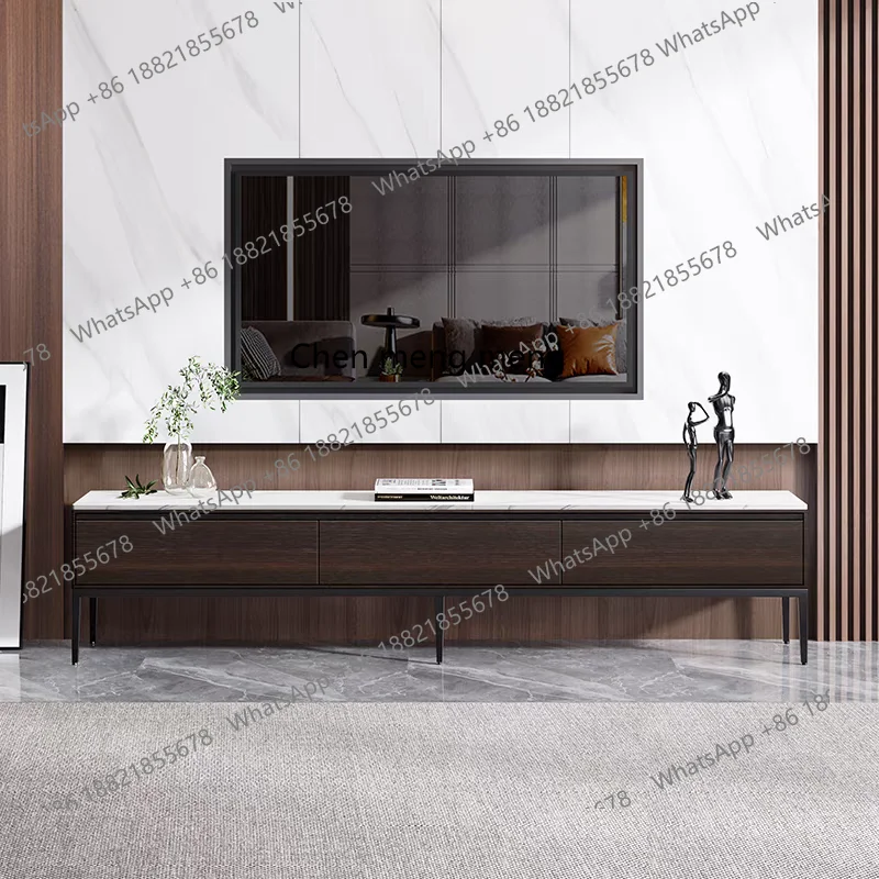 خزانة تلفزيون من بلاطة روك، طاولة قهوة خفيفة، غرفة معيشة فاخرة وبسيطة، حجم شقة بسيطة